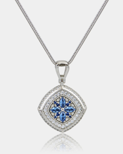 Dutchess Pave Synthetic Sapphire Necklace