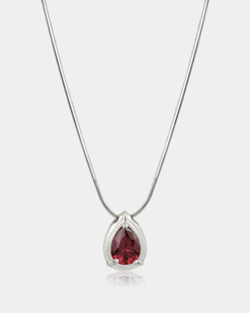 Vintage Pear Ruby Necklace