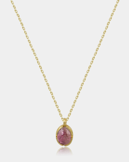 Amy Pink Tourmaline Necklace Gold Vermeil