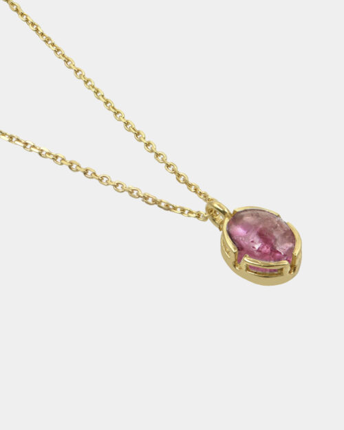 Amy Pink Tourmaline Necklace Gold Vermeil