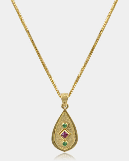 Byzantine Multi Drop Necklace Gold