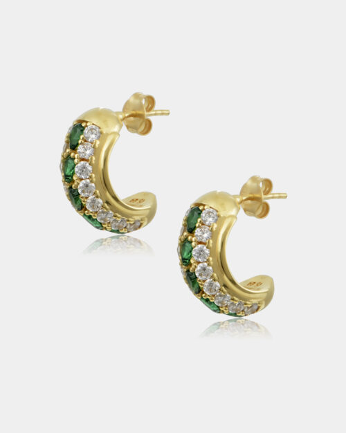 Quenly Drop Emerald Green Earrings Gold Vermeil