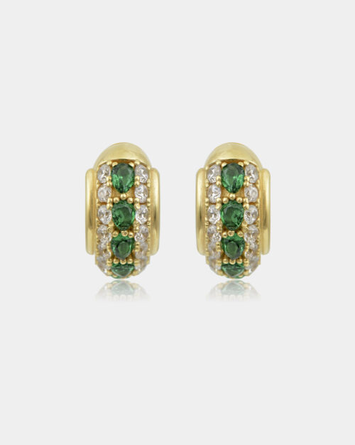 Quenly Drop Emerald Green Earrings Gold Vermeil