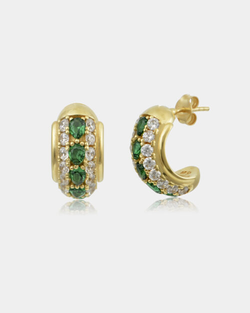 Quenly Drop Emerald Green Earrings Gold Vermeil