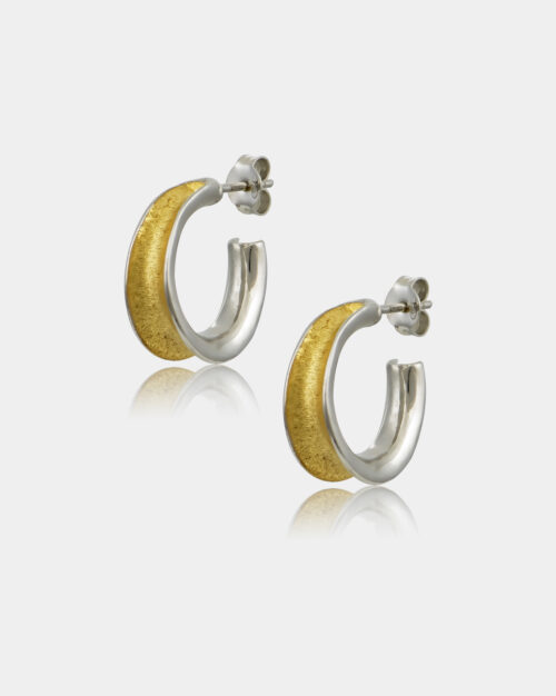 Irida Diamante Two-Tone Earrings White n' Gold