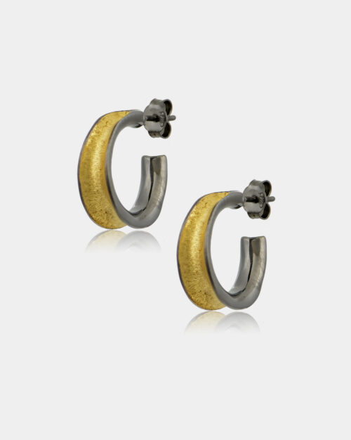 Irida Diamante Two-Tone Earrings Black n' Gold