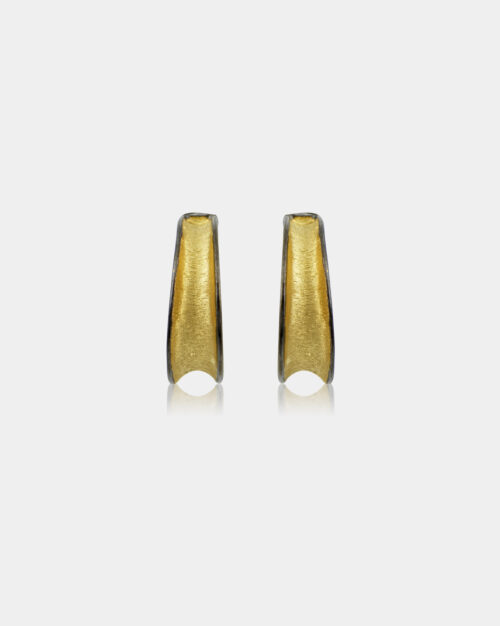 Irida Diamante Two-Tone Earrings Black n' Gold