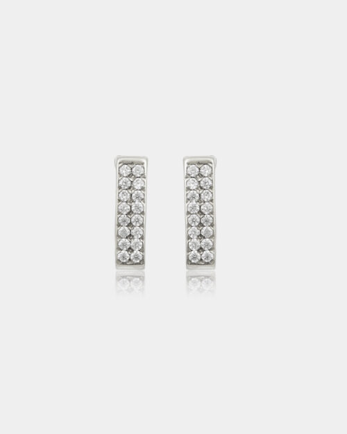 Squared Pave Mini Earrings