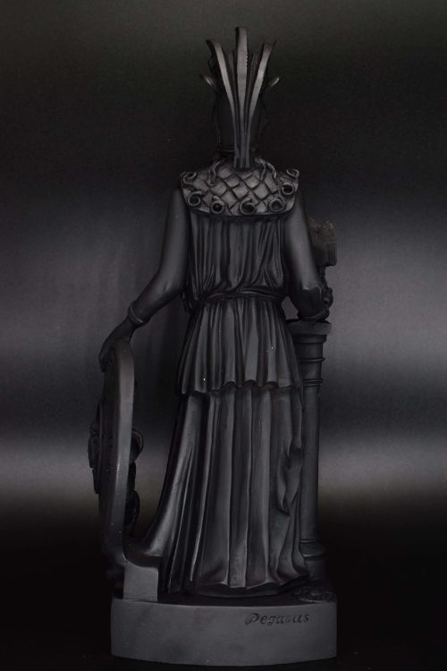 Goddess Athena Black Alabaster Statue Medium