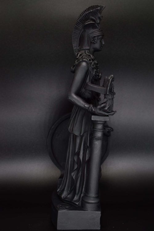 Goddess Athena Black Alabaster Statue Medium