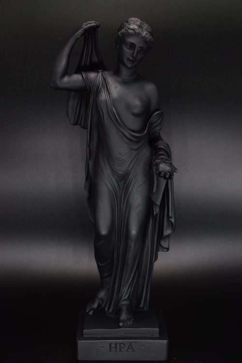 Goddess Hera Black Alabaster Statue Medium