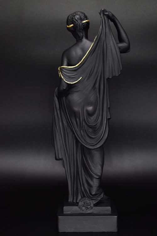 Goddess Hera Black n' Gold Alabaster Statue Medium