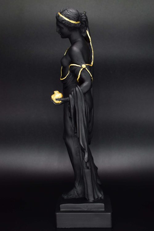 Goddess Hera Black n' Gold Alabaster Statue Medium