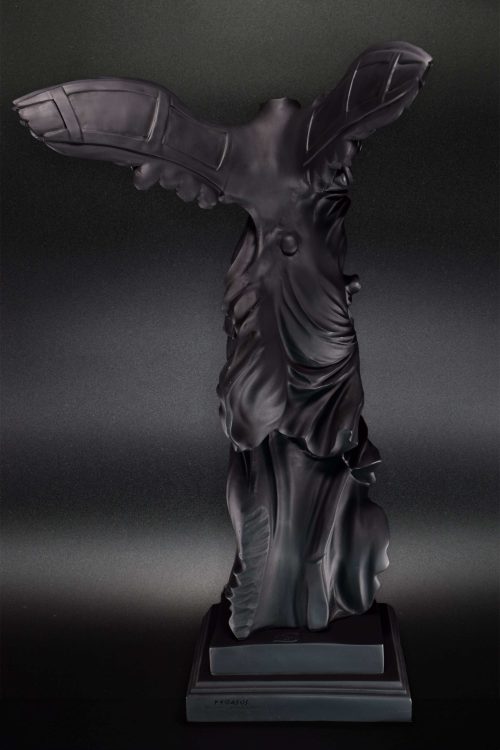 Nike of Samothrace Black Alabaster Statue Large