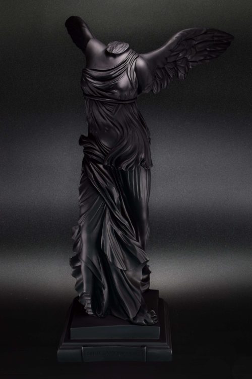 Nike of Samothrace Black Alabaster Statue Large