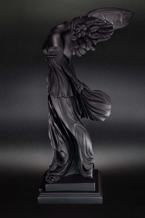 Nike of Samothrace Black Alabaster Statue Large