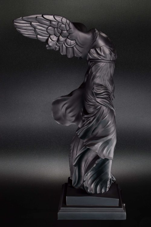 Nike of Samothrace Black Alabaster Statue Large