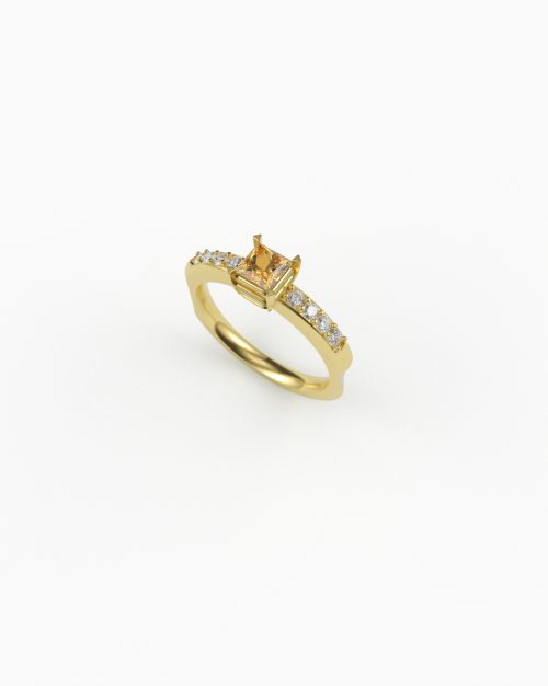 Princess Citrine Solitaire