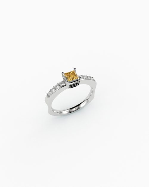 Princess Citrine Solitaire