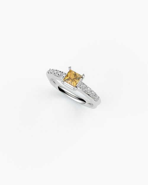 Princess Citrine Solitaire