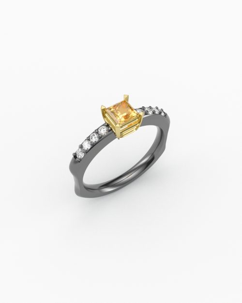 Princess Citrine Solitaire